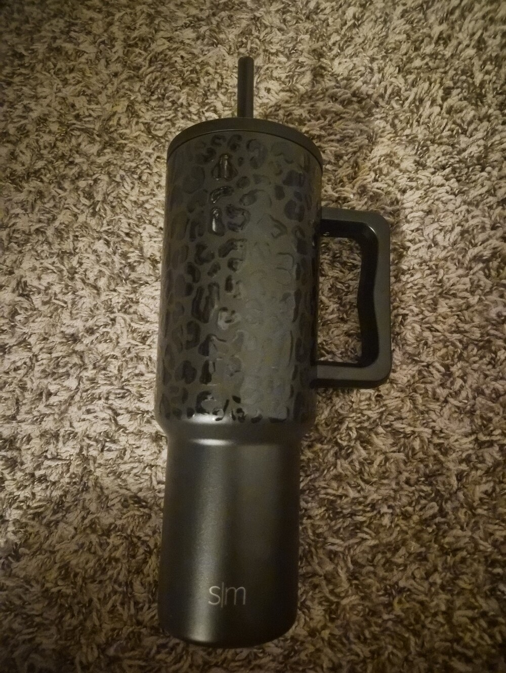 EUC Simple Modern Black Leopard 40oz Trek Tumbler